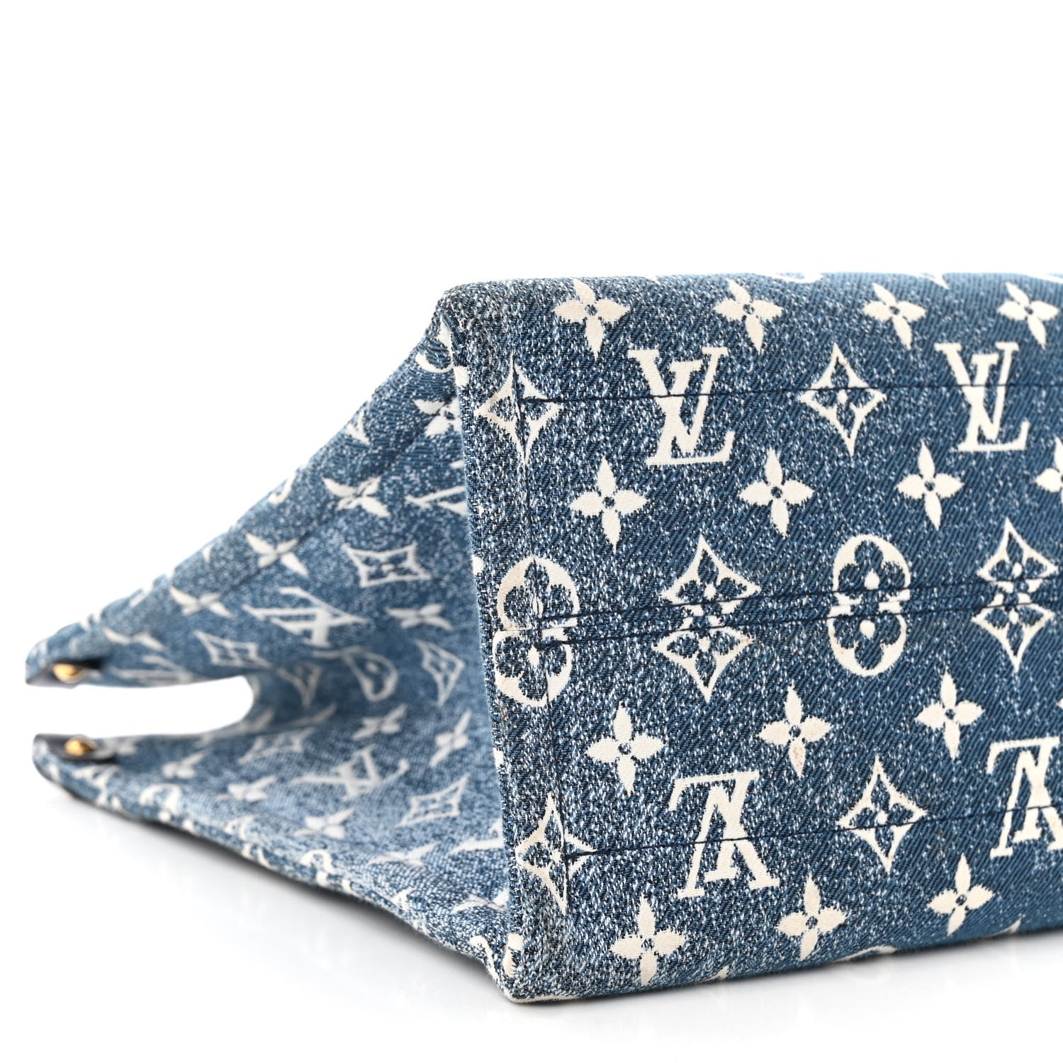 Louis Vuitton Monogram Jacquard Denim Onthego MM Bleu 8 of 9