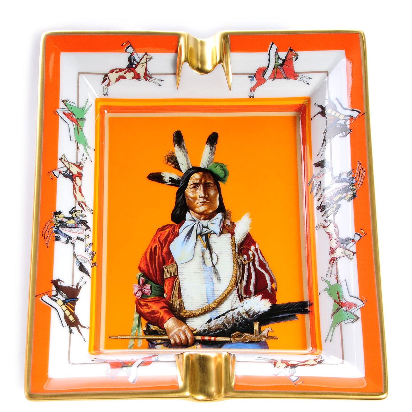 Printed Porcelain Pani La Shar Pawnee Ashtray