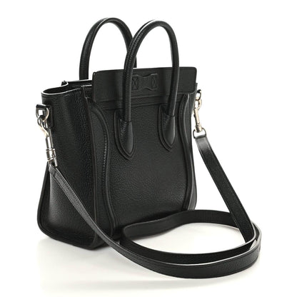 Celine Drummed Calfskin Nano Luggage Black 3 of 10