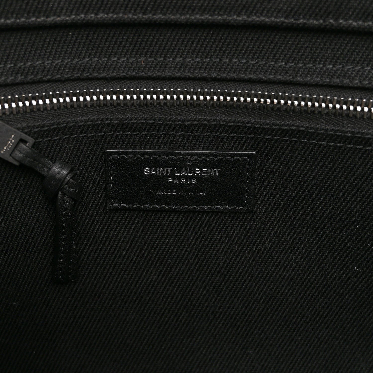Saint Laurent Linen Calfskin Rive Gauche Tote Black 6 of 9
