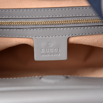 Gucci Nappa Bamboo Web Medium Nymphaea Top Handle Bag Deep Grey Mystic White 6 of 11