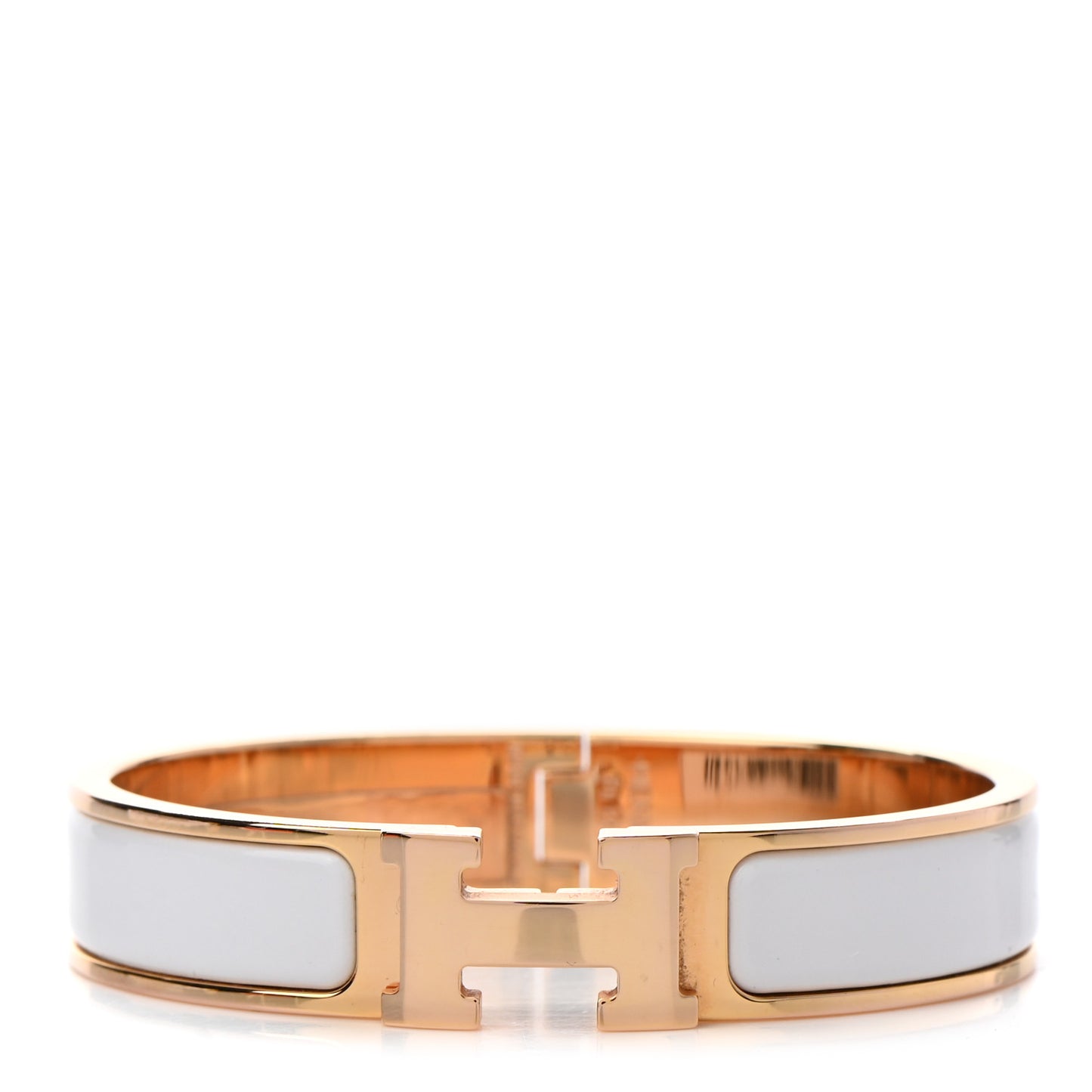 Enamel Narrow Clic Clac H Bracelet PM White