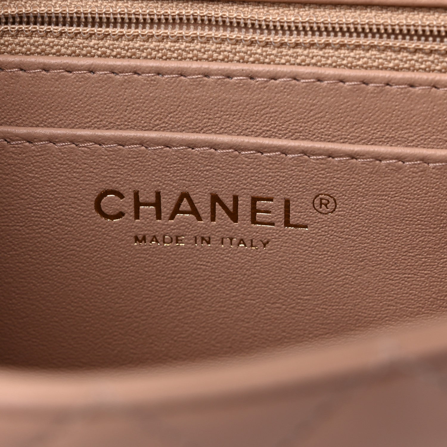 Chanel Lambskin Quilted Mini Rectangular Flap Beige 6 of 10