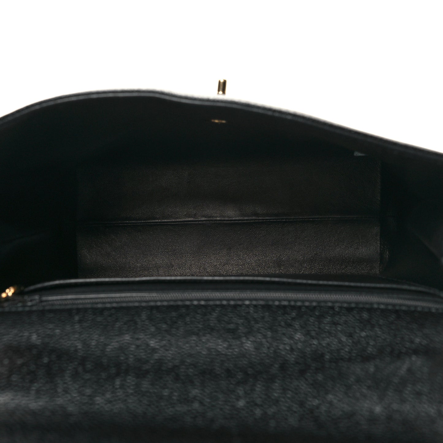 Caviar Jumbo Kelly Flap Black