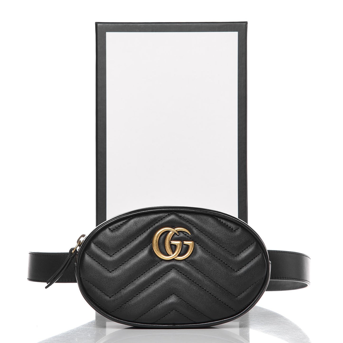 Calfskin Matelasse GG Marmont Belt Bag 95 38 Black