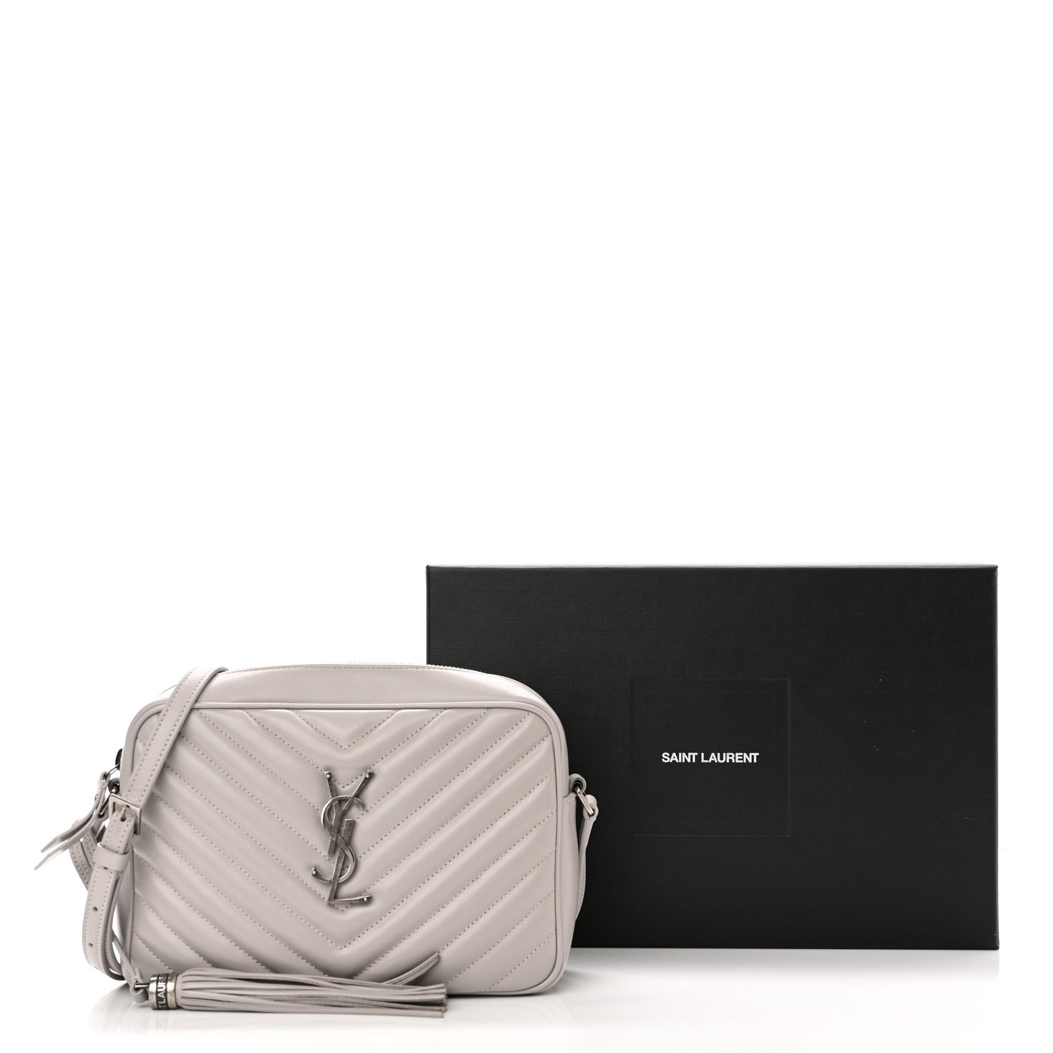 Saint Laurent Calfskin Matelasse Monogram Lou Camera Bag Granite 11 of 11