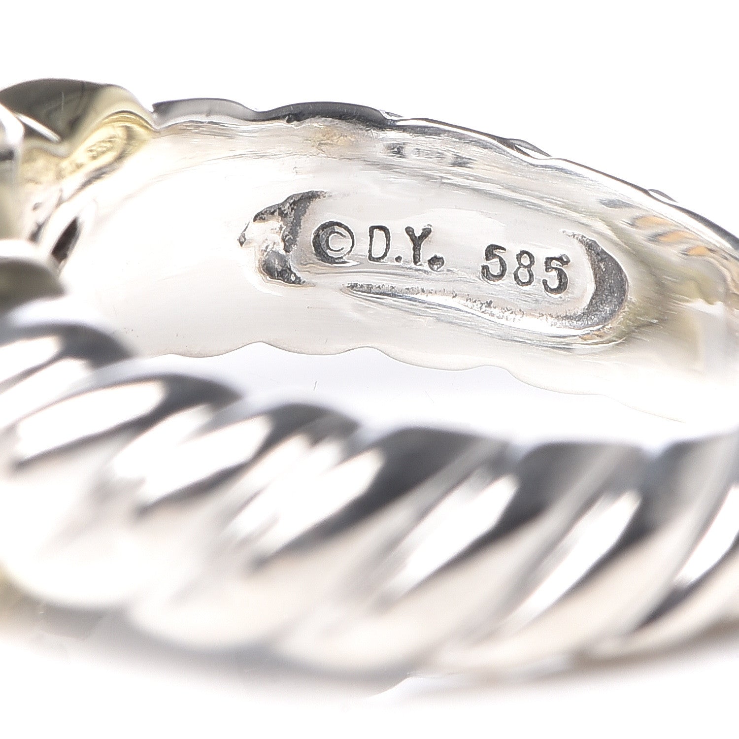 David Yurman Sterling Silver 14K Yellow Gold Citrine 10mm Noblesse Ring 49 4.25 4 of 6