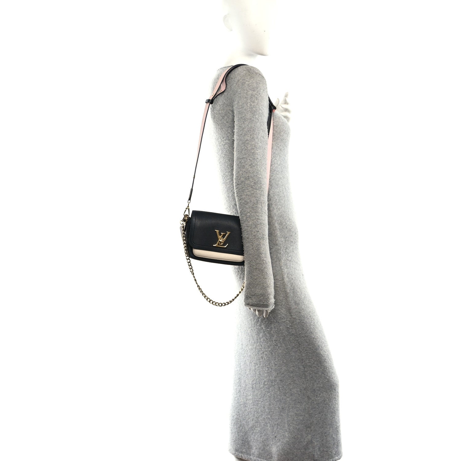 Louis Vuitton Grained Calfskin Lockme Tender Black 2 of 9