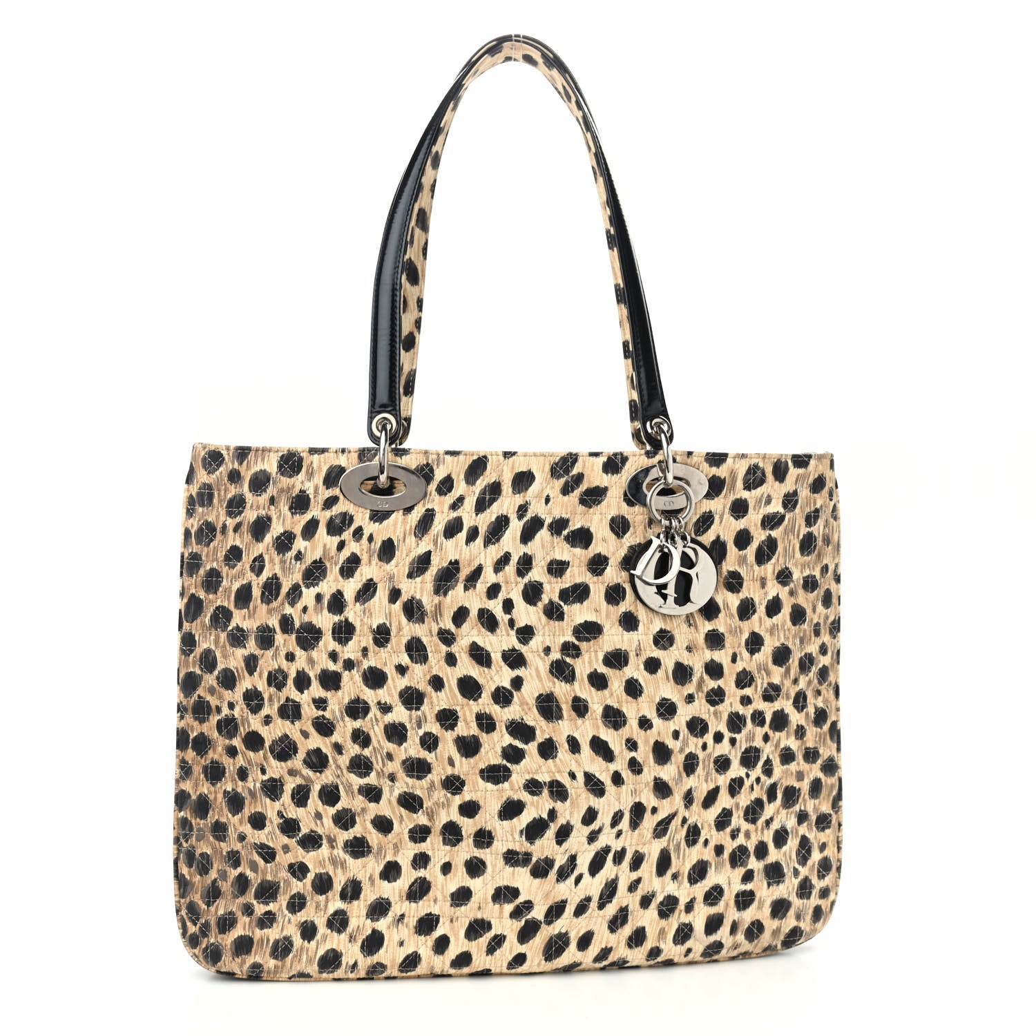 Christian Dior Canvas Leopard Print Lady Dior Tote 1 of 9
