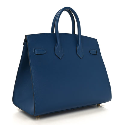 Hermes Madame Calfskin Birkin Sellier 25 Deep Blue 3 of 14