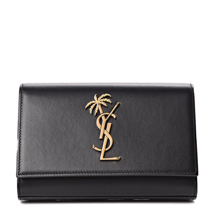 Saint Laurent Smooth Calfskin Monogram Palm Tree Kate Belt Bag Black 1 of 8