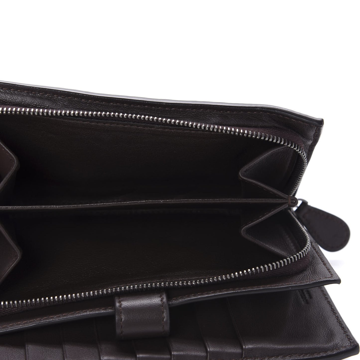Nappa Intrecciato Continental Wallet Ebano