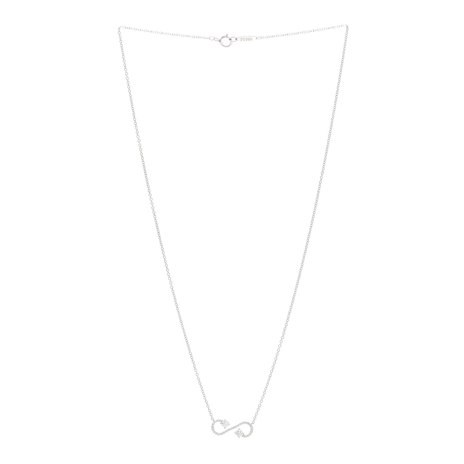 Tiffany Platinum Diamond Enchant Scroll Necklace 3 of 5
