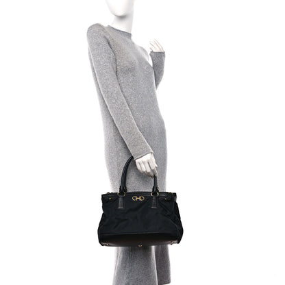 Salvatore Ferragamo Nylon Batik Small Tote Black 2 of 13