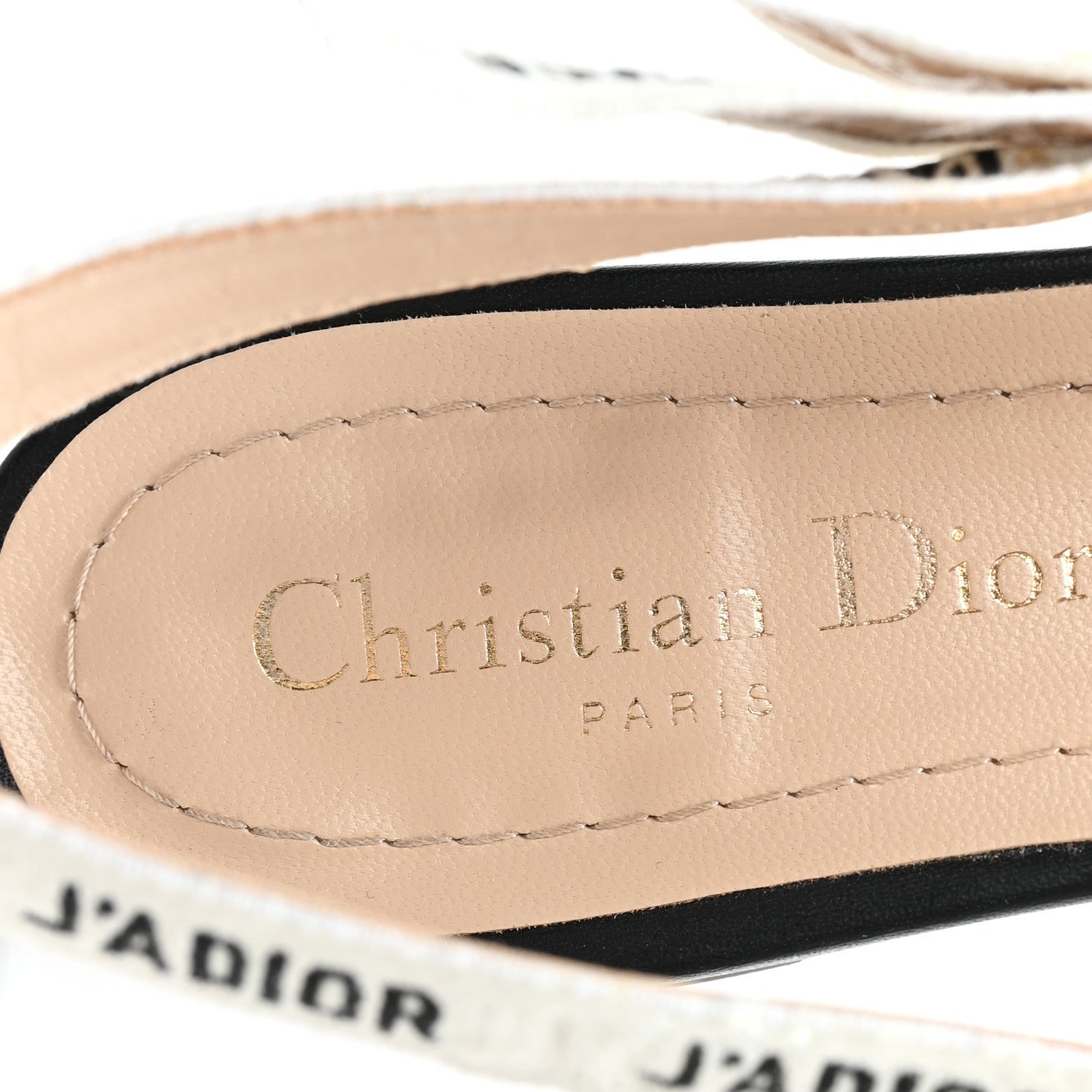 Christian Dior Technical Canvas Ribbon J'Adior Slingback Ballet Flats 38.5 Black 8 of 10