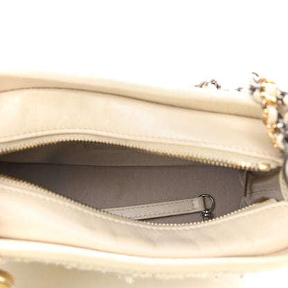 Chanel Tweed Calfskin Quilted Small Gabrielle Hobo Beige Ivory 5 of 11