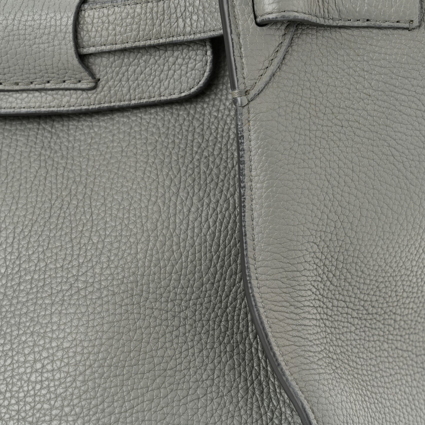 Supple Calfskin Long Strap Small Big Bag Grey