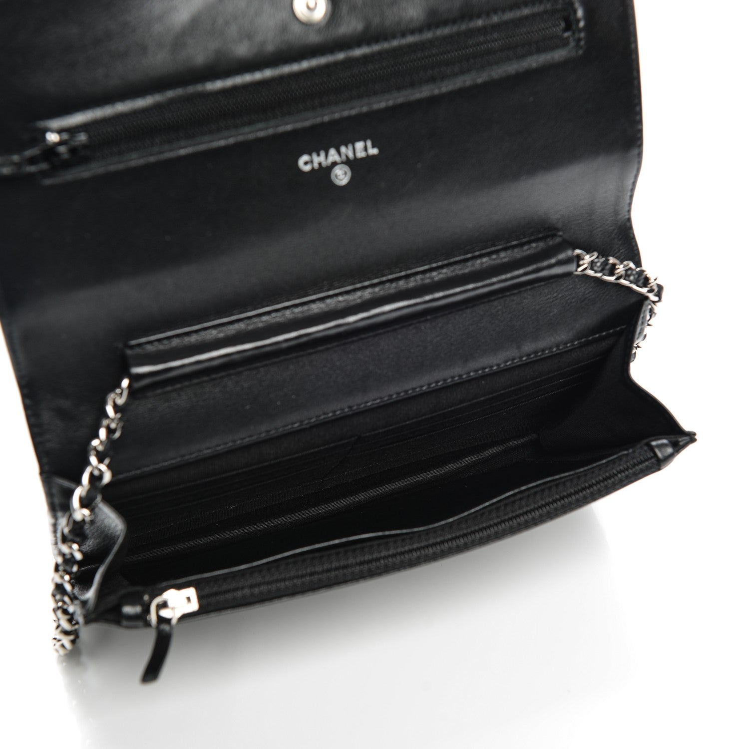 Chanel Caviar Timeless CC Wallet On Chain WOC Black 5 of 8