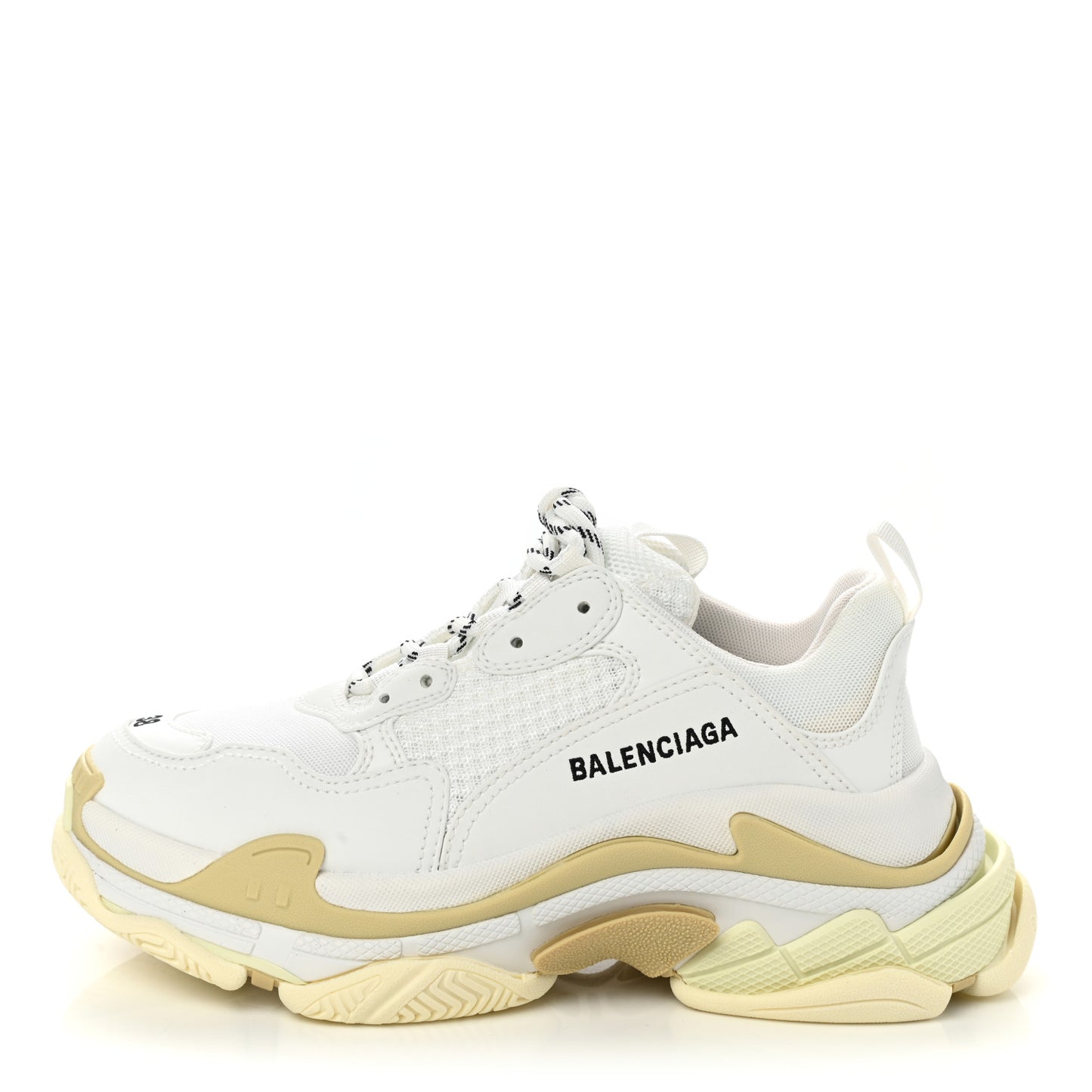 Fabric Mesh Womens Triple S Sneakers 38 White