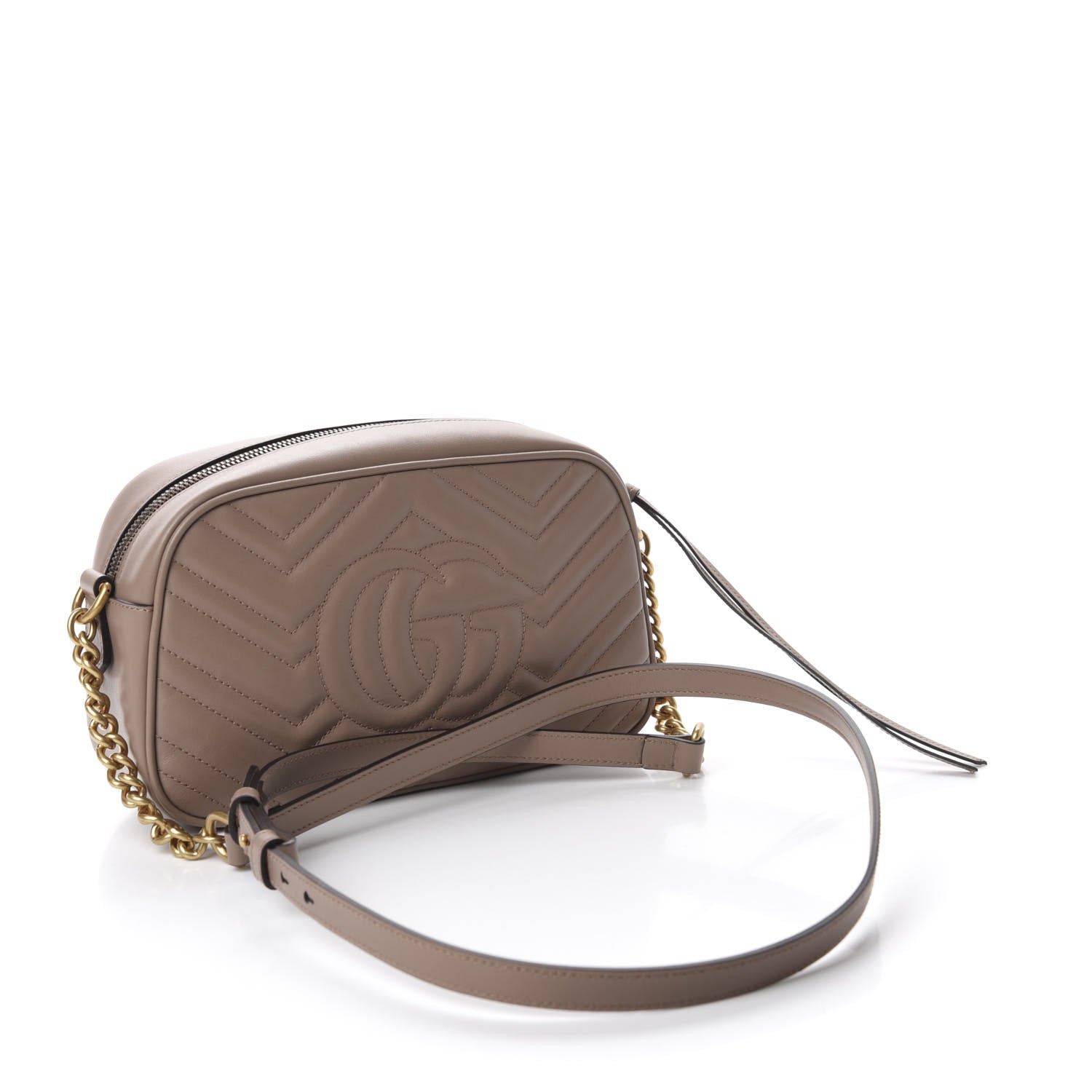 Gucci Calfskin Matelasse Small GG Marmont Chain Shoulder Bag Porcelain Rose 3 of 10