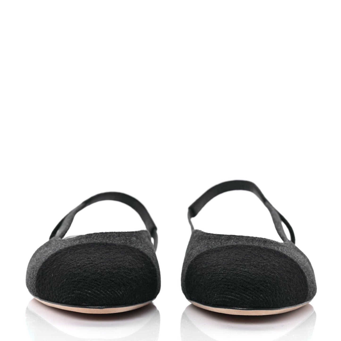 Grosgrain Cap Toe CC Slingback Flats 38 Black