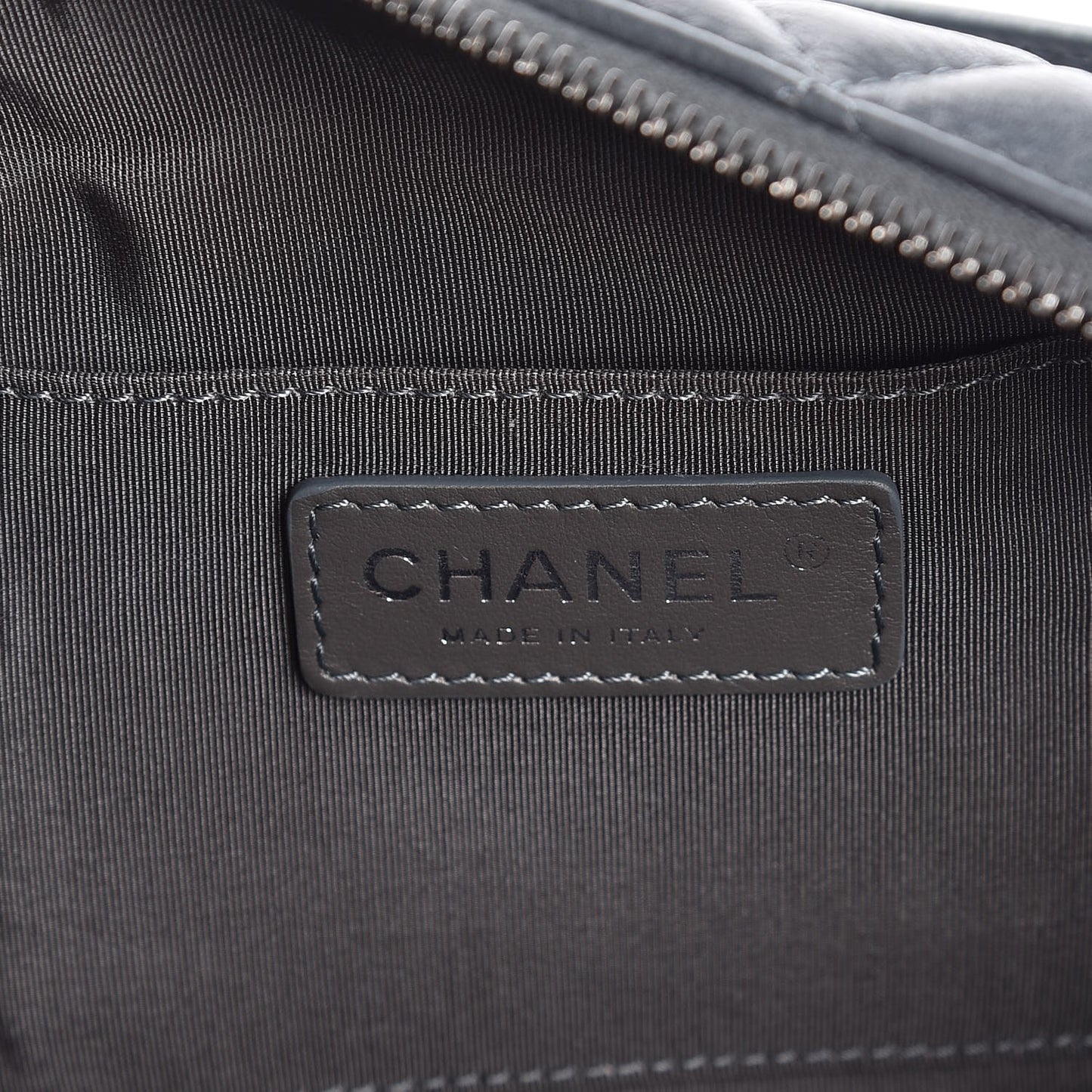 Calfskin Quilted Waist Bag Dark Gray