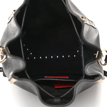 Valentino Garavani Grained Calfskin Rockstud Bucket Bag Black 4 of 8