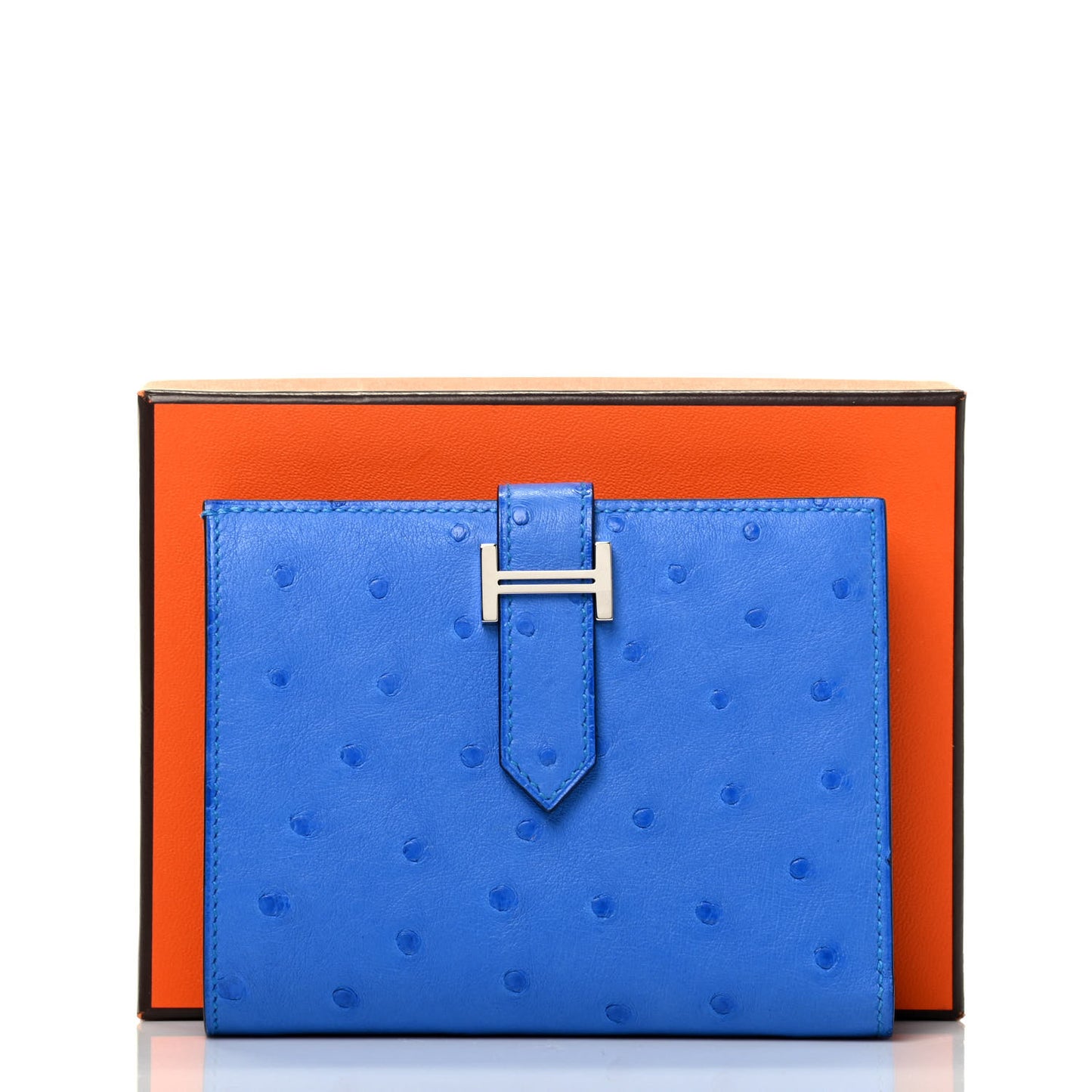Ostrich Bearn Compact Wallet Bleuet