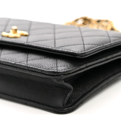 Chanel Caviar Quilted Coco Stamps Wallet On Chain WOC Black 10 of 10