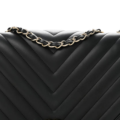 Chanel Calfskin Chevron Quilted Large Statement Flap Black 7 of 11