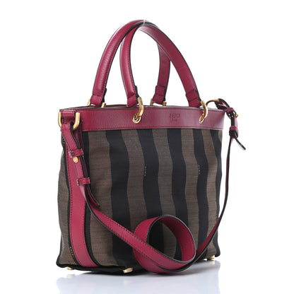 Fendi Pequin Vitello Small Shoulder Tote Tobacco Amarena 3 of 17