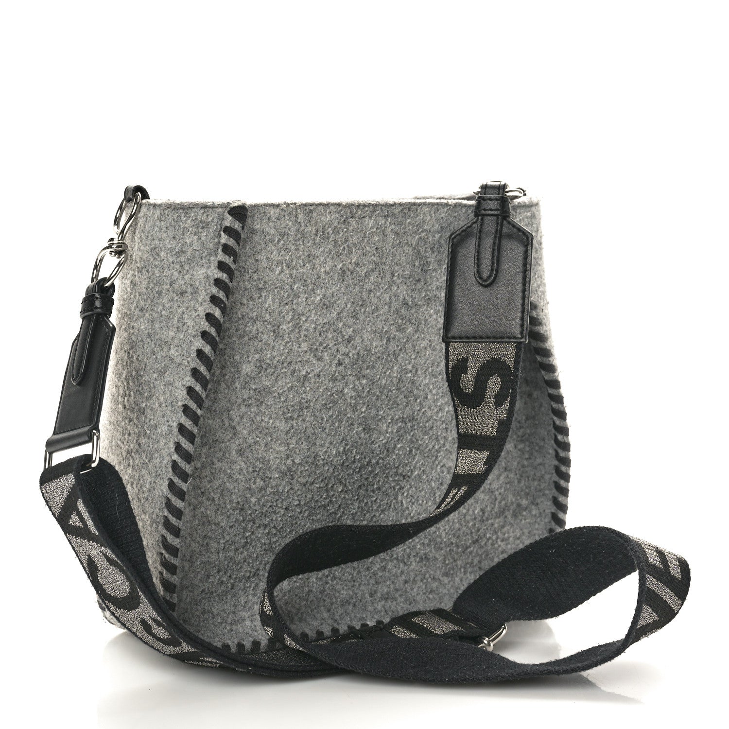 Stella McCartney Eco Felt Mini Logo Crossbody Smoke Slate 2 of 10