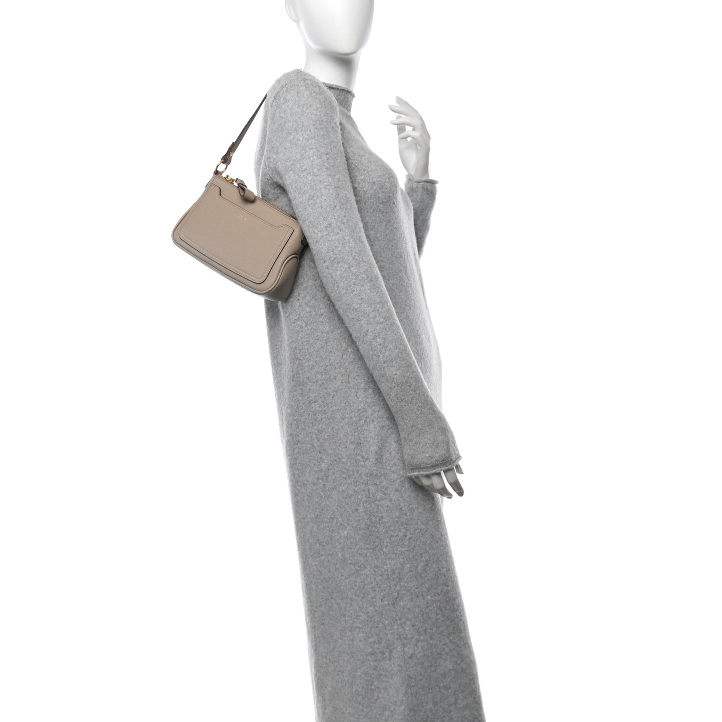Calfskin Mini Jennifer Shoulder Bag Silk Taupe