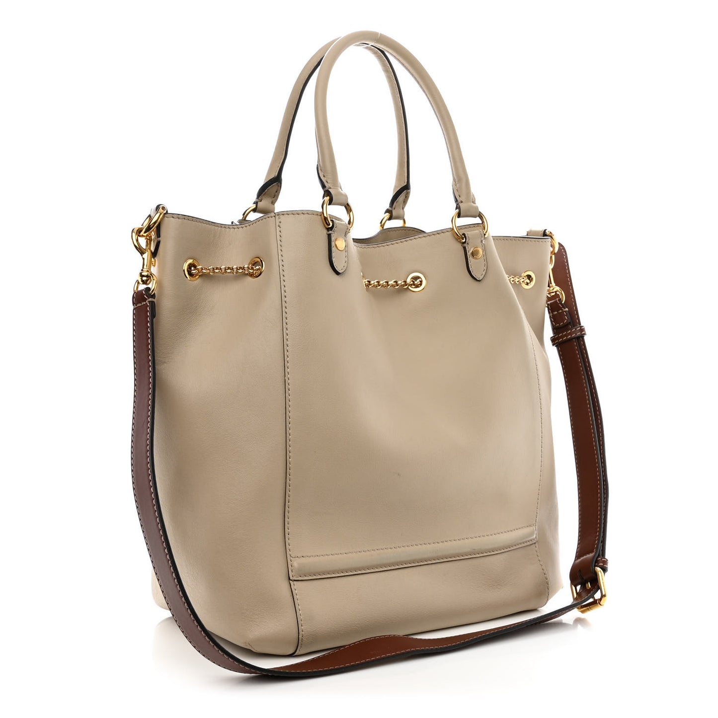 Vitello Grace King Karligraphy Chain Bucket Bag Nuvola Praline
