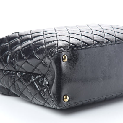 Chanel Glazed Calfskin Quilted Large Boy Tote Black 9 of 10