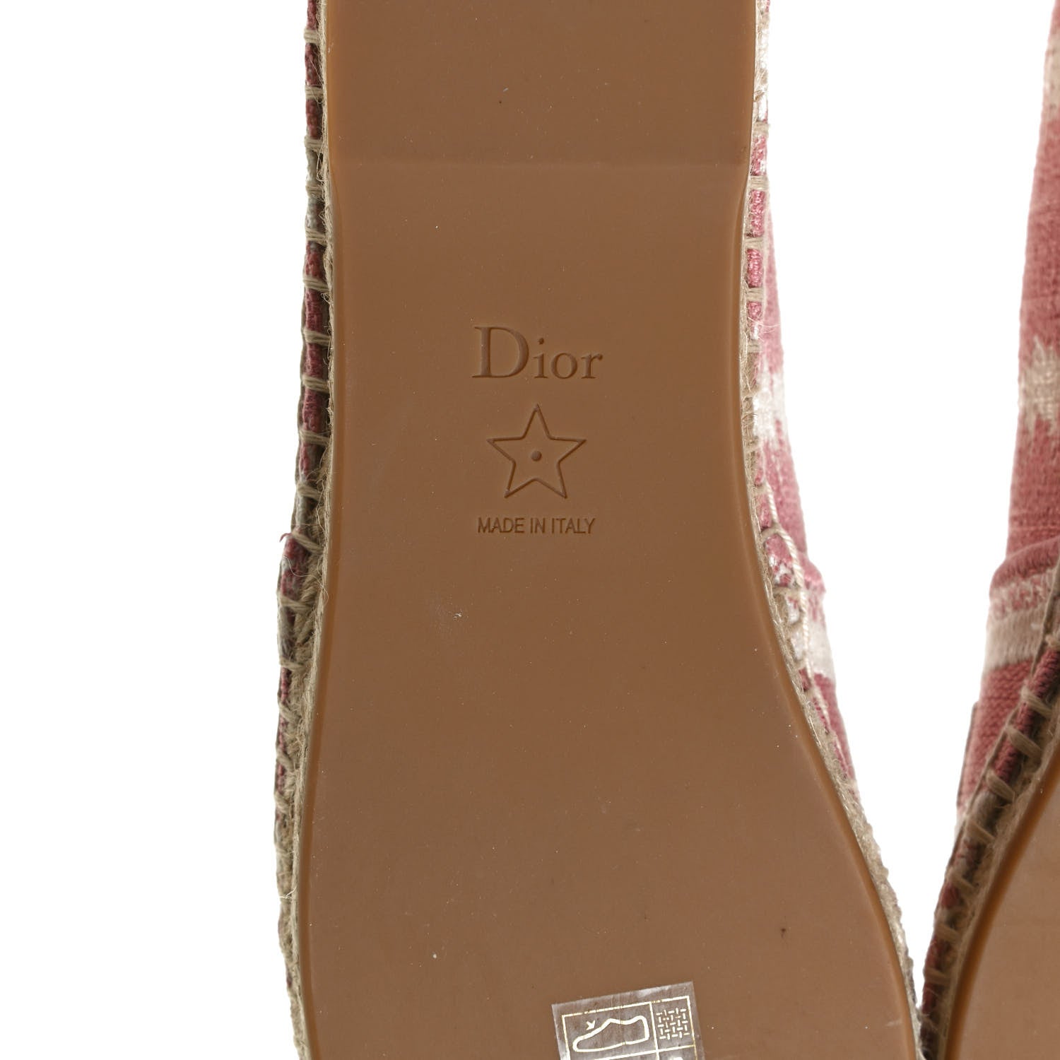 Christian Dior Cotton Embroidered D-Stripes Granville Espadrille 37 Deep Nude 8 of 12