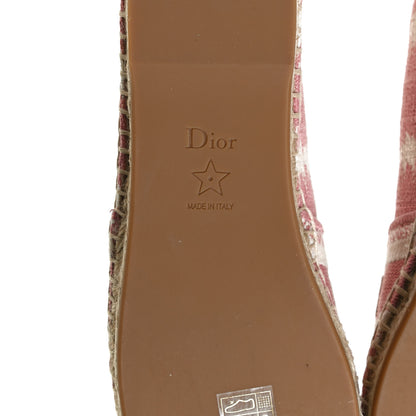 Christian Dior Cotton Embroidered D-Stripes Granville Espadrille 37 Deep Nude 8 of 12