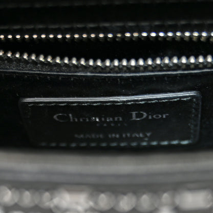 Christian Dior Satin Crystal Cannage Mini Lady Dior Black 6 of 9