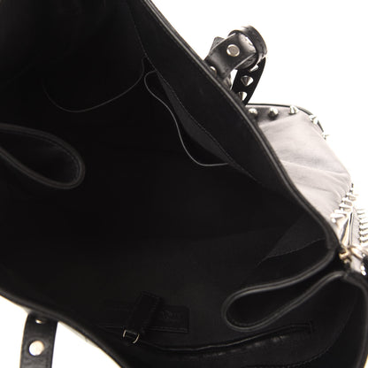 Alexander McQueen Pebbled Calfskin Skull Studded Padlock Tote Black 5 of 11