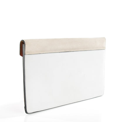 Celine Pony Hair Calfskin Suede Tri-Color Diamond Clutch Red Silver 2 of 7