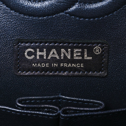 Chanel Iridescent Calfskin Quilted Medium Double Flap Navy 6 of 9