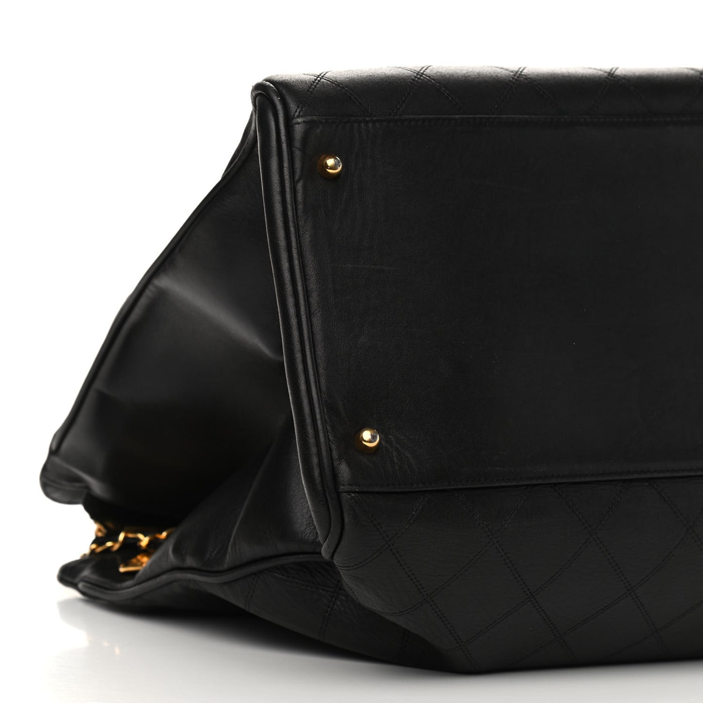 Calfskin Stitched XL Weekender Black