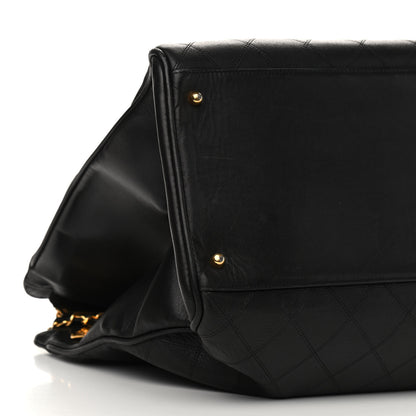 Chanel Calfskin Stitched XL Weekender Black 8 of 9
