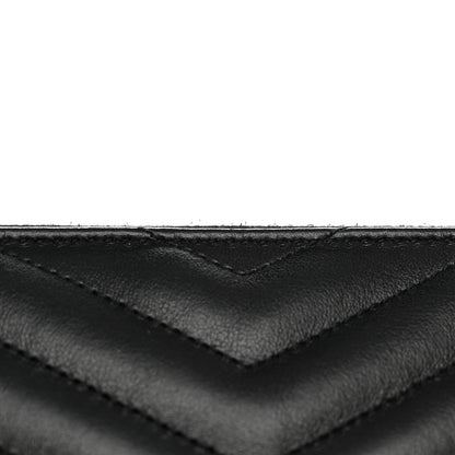 Saint Laurent Calfskin Matelasse Chevron Monogram A5 Wristlet Black 10 of 13