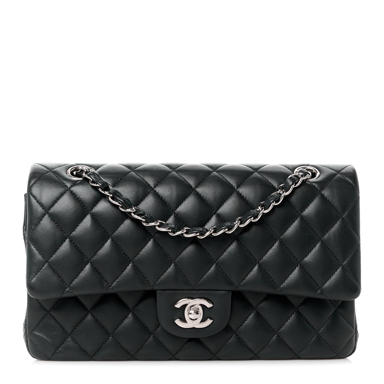 Chanel Lambskin Quilted Medium Double Flap Black 1 of 8
