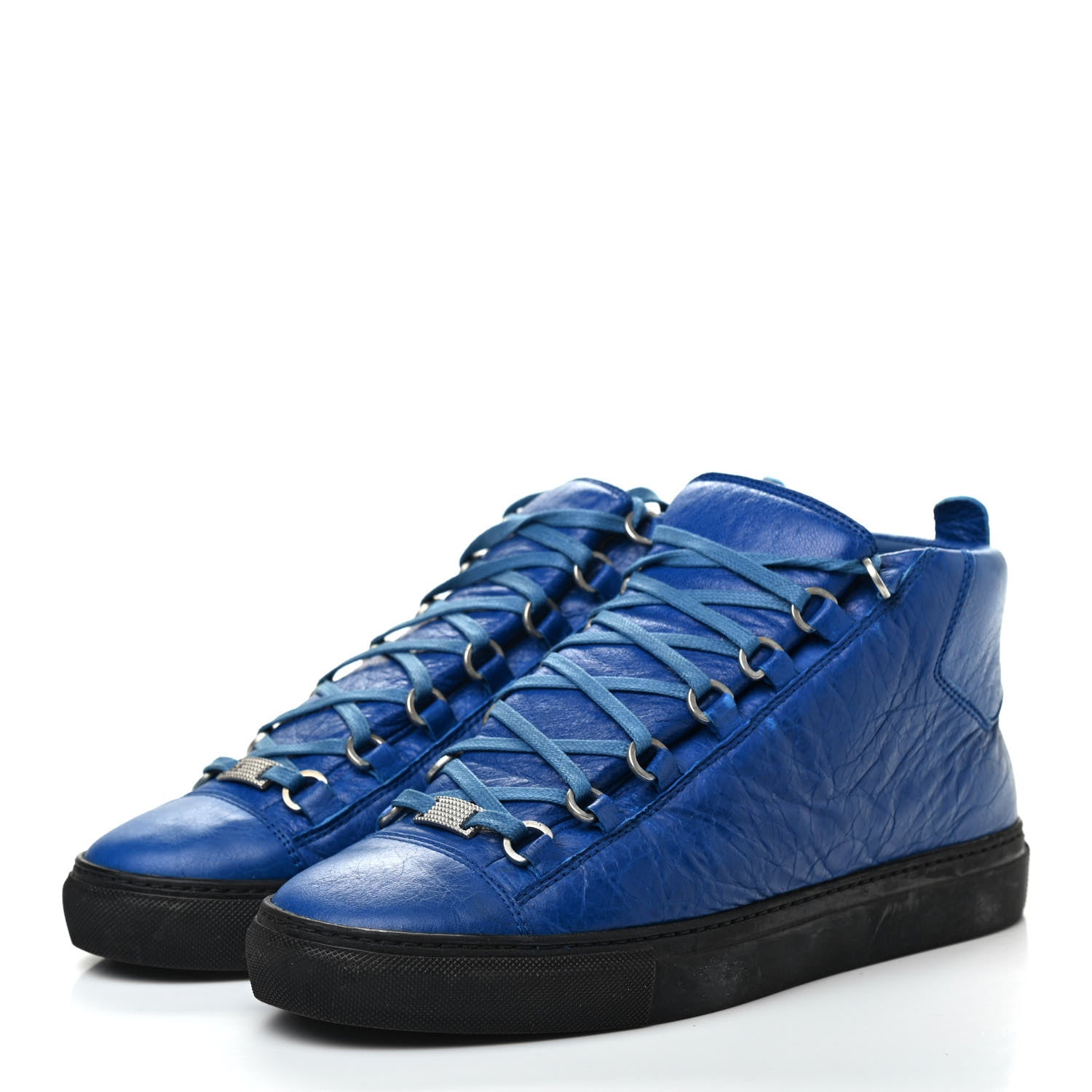 Balenciaga Crinkled Calfskin Womens Arena Sneaker 40 Blue Egyptian 3 of 7