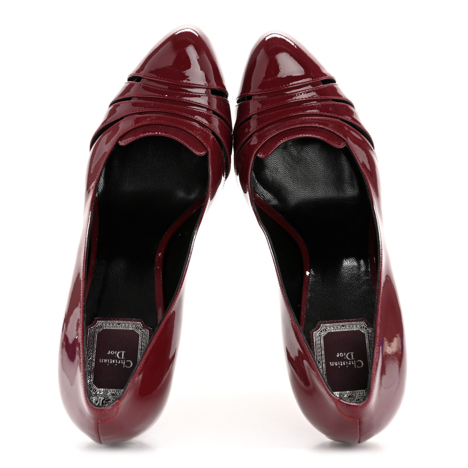 Christian Dior Patent D Glam Pumps 38 Rouge Fonce 2 of 12