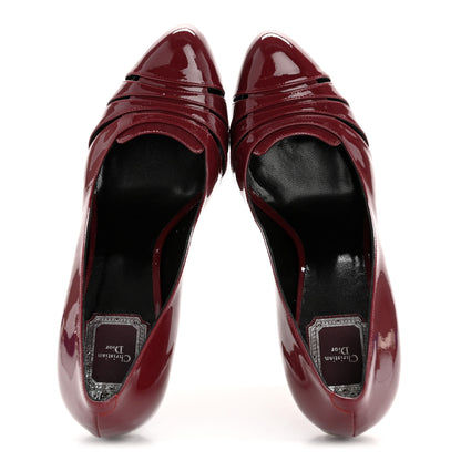 Christian Dior Patent D Glam Pumps 38 Rouge Fonce 2 of 12