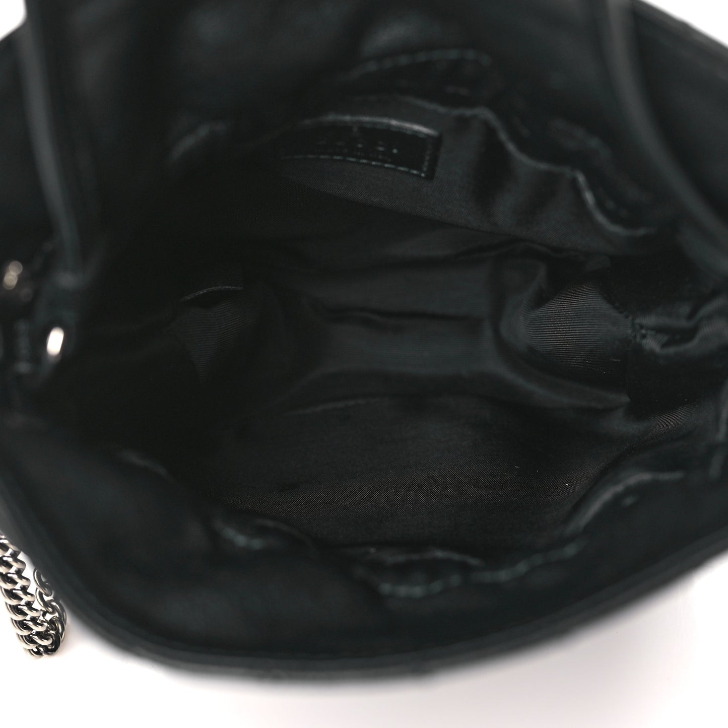 Sakai Be Green Calfskin Diagonal Stitched Mini Blondie Bucket Bag Black