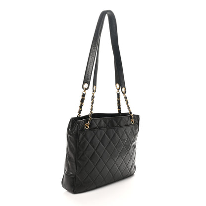 Chanel Lambskin Quilted Shopping Tote Dark Brown 3 of 12